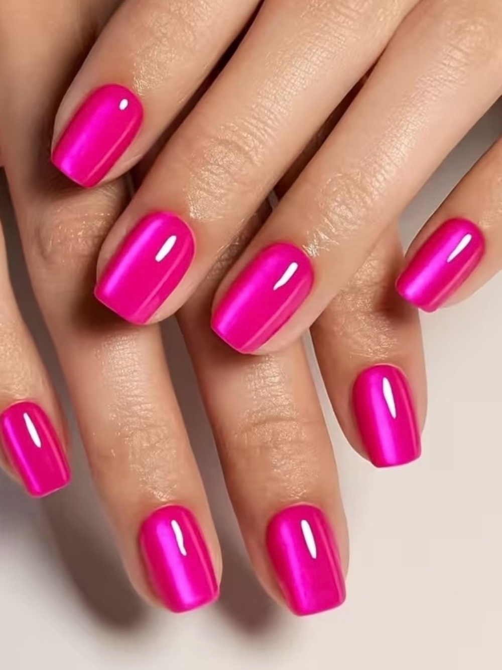 Vibrant Pink Nails Set - High-Shine Women’s Nail Color